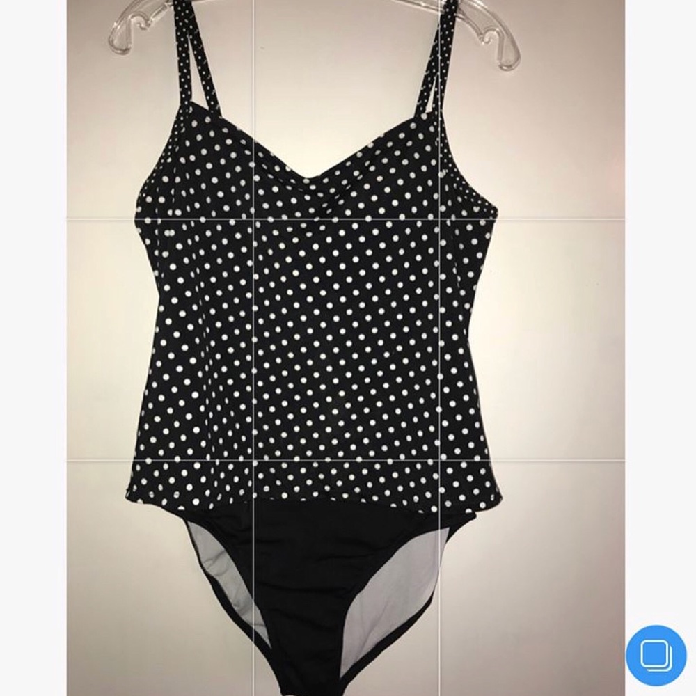 Jantzen 1 Piece Swimsuit Polka Dots Size 14